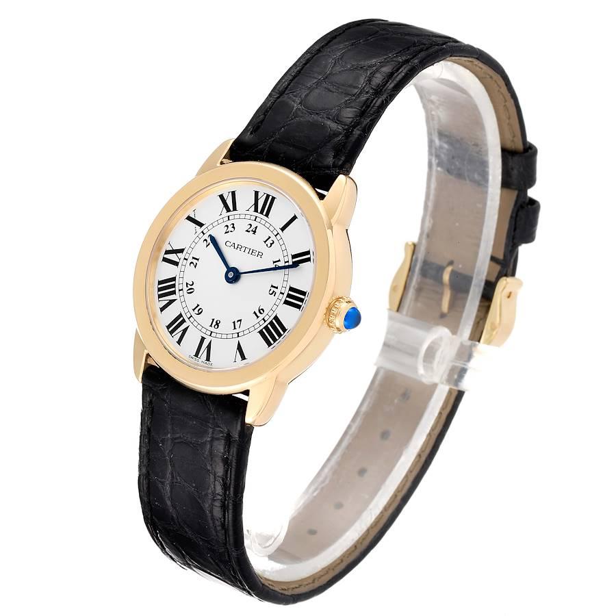 Cartier Ronde Solo Stahl 18K Gelbgold kleine Damenuhr W6700355 im Angebot 1