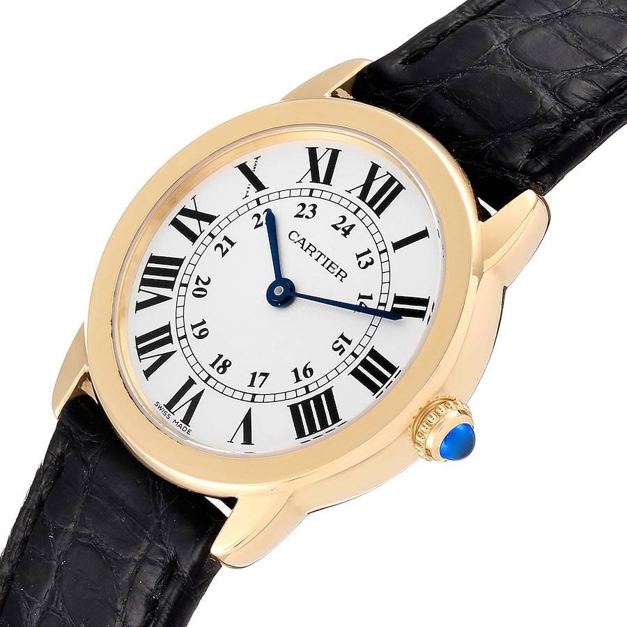 Cartier Ronde Solo Stahl 18K Gelbgold kleine Damenuhr W6700355 im Angebot 2