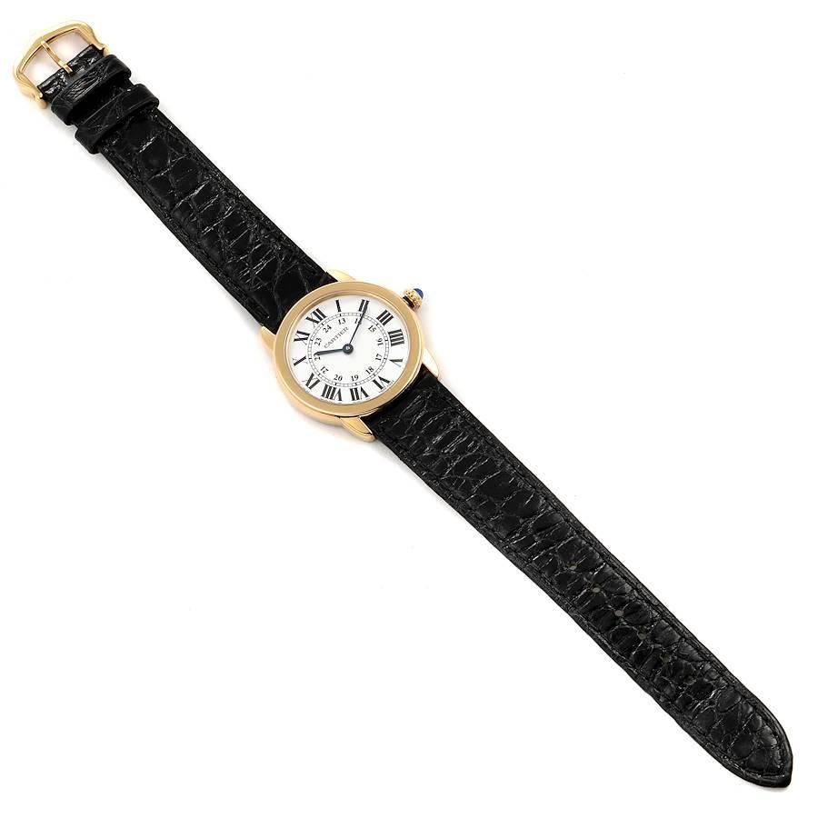 Cartier Ronde Solo Stahl 18K Gelbgold kleine Damenuhr W6700355 im Angebot 5