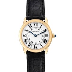Cartier Ronde Solo Stahl 18K Gelbgold kleine Damenuhr W6700355