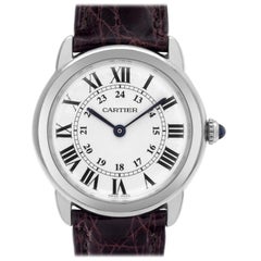 Cartier Ronde Solo Silver Dial Steel Ladies Watch W6700155 For Sale at ...