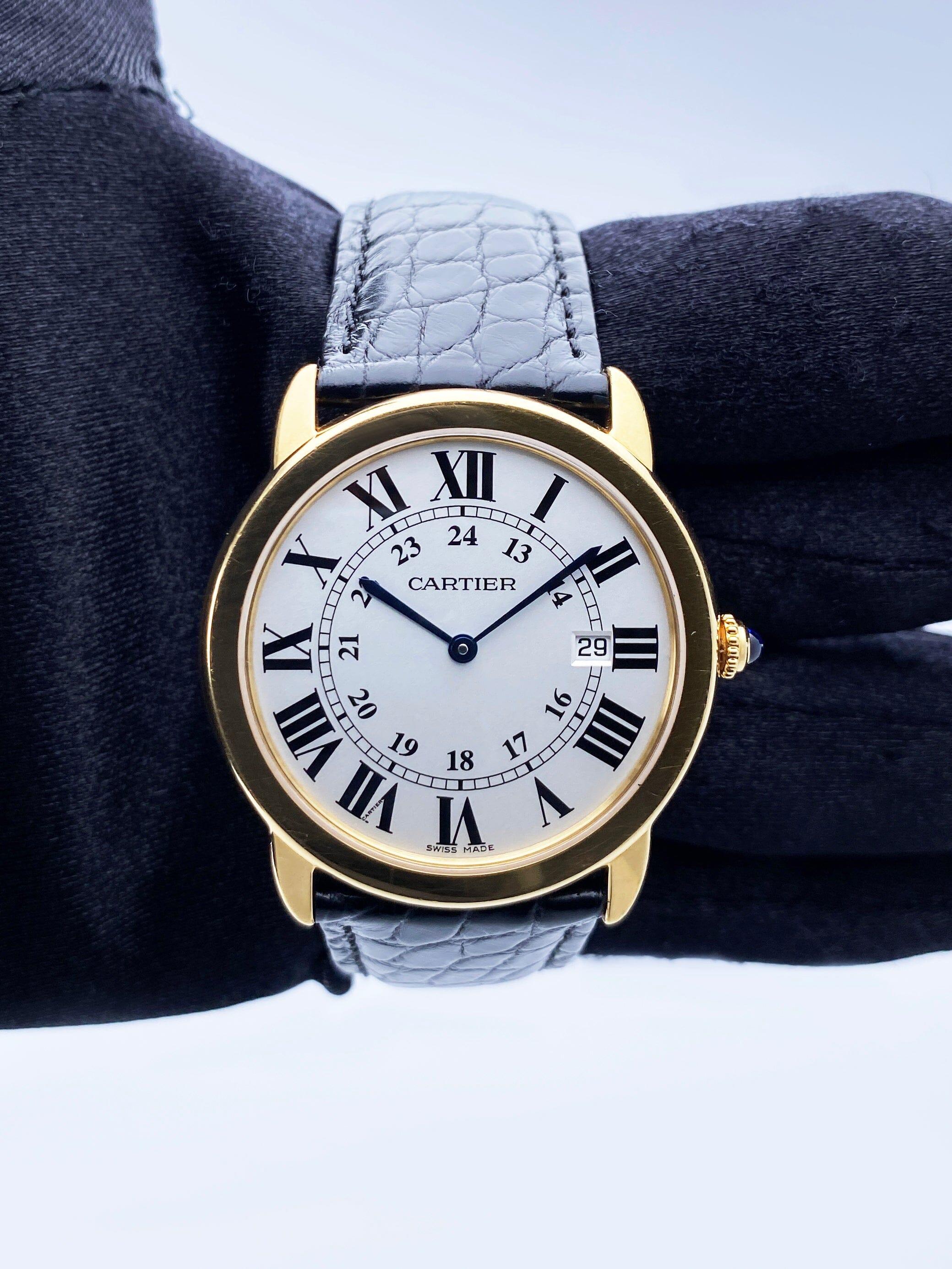 Cartier Ronde Solo W6700455 18K Yellow Gold Mens Watch at 1stDibs