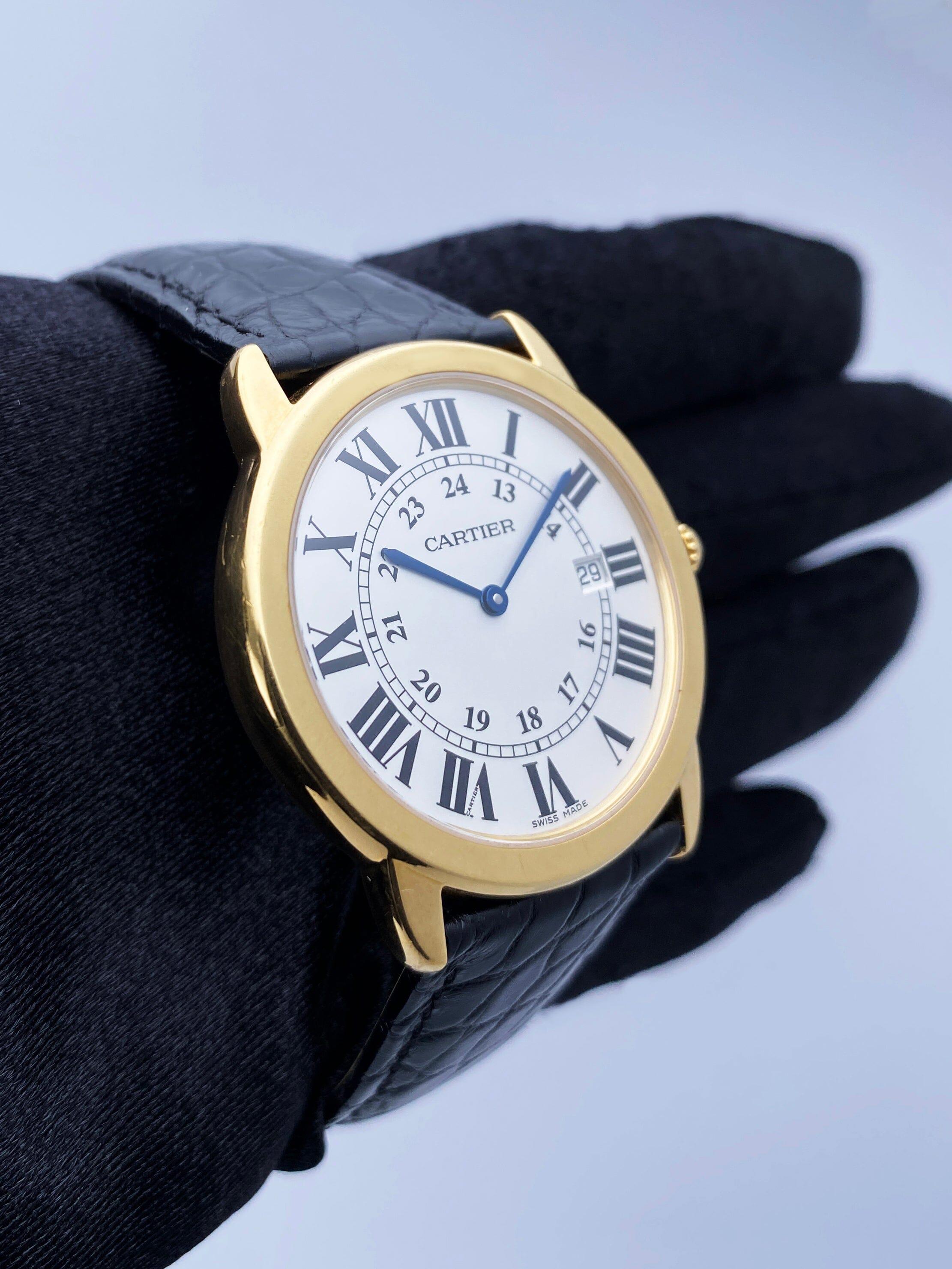 Cartier Ronde Solo W6700455 18K Yellow Gold Mens Watch at 1stDibs