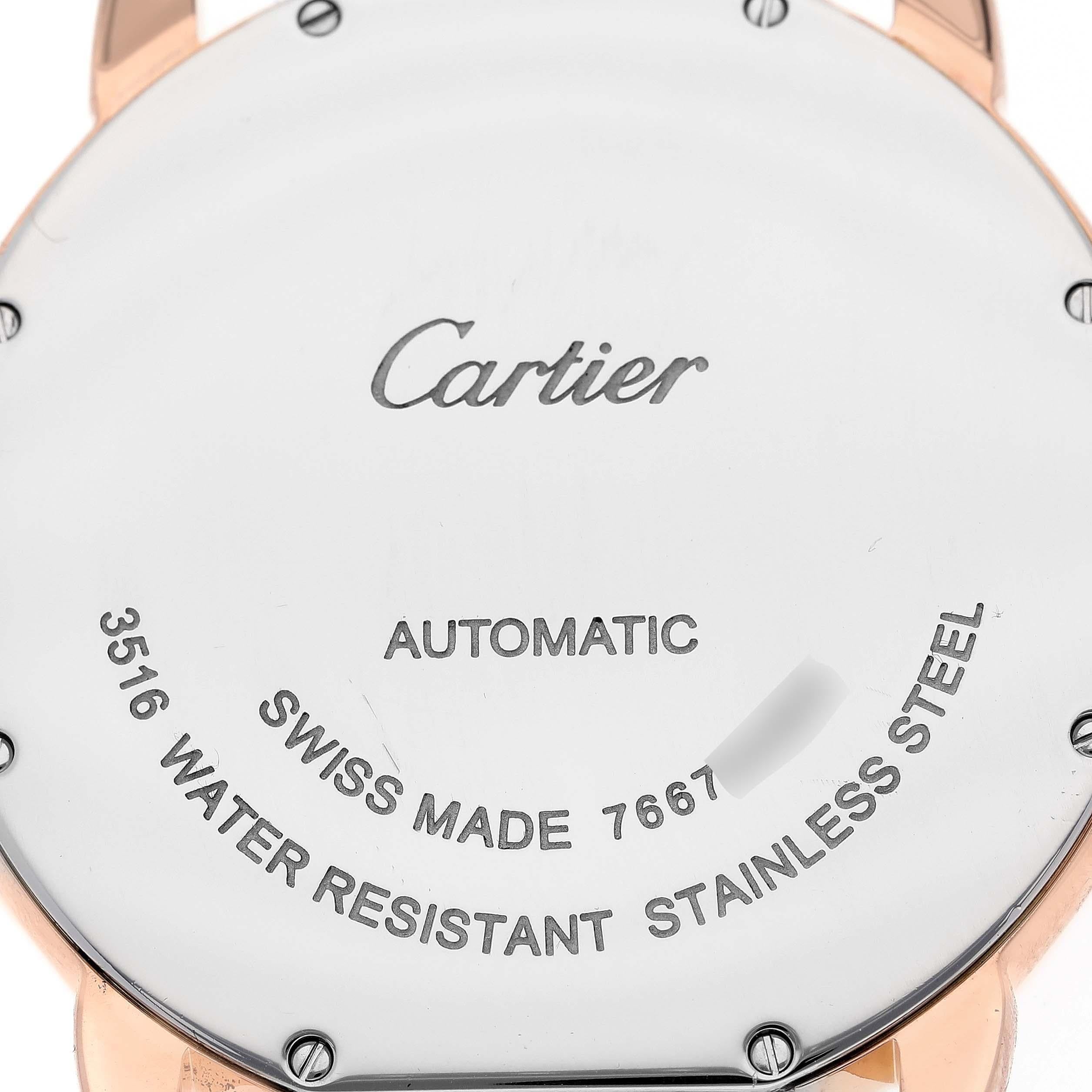 Cartier Ronde Solo XL Automatic Rose Gold Steel Mens Watch W6701009 For Sale 2