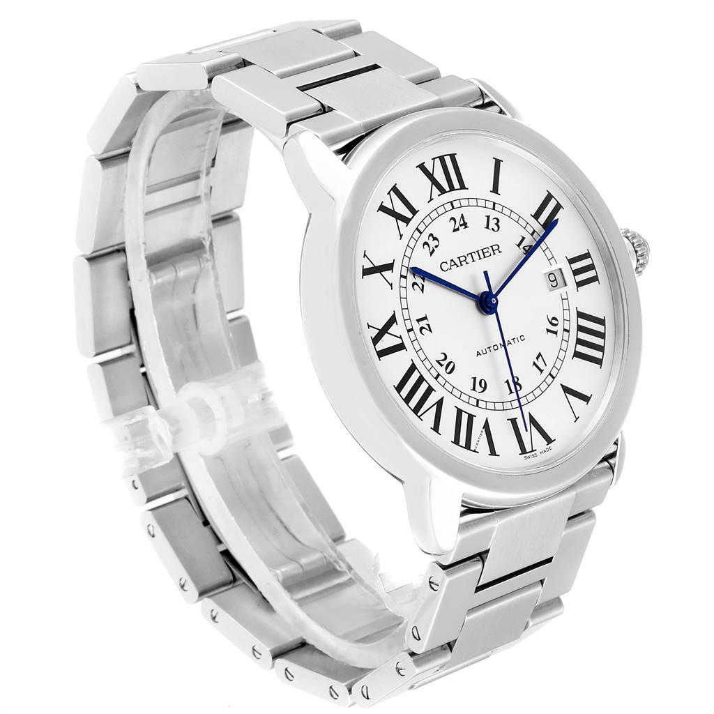 Cartier Ronde Solo XL Automatic Steel Men's Watch W6701011 Box Papers In Excellent Condition For Sale In Atlanta, GA