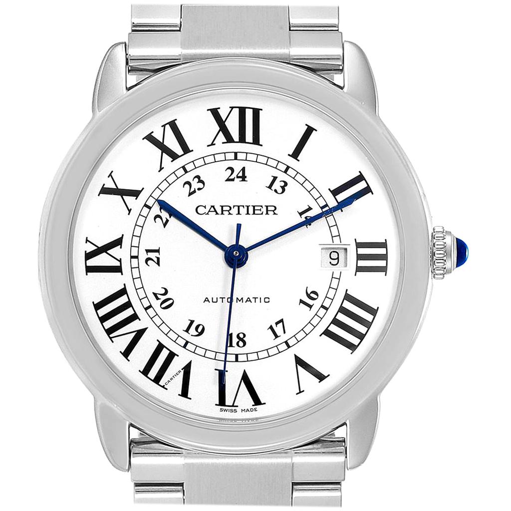 Cartier Ronde Solo XL Automatic Steel Men's Watch W6701011 Box Papers For Sale