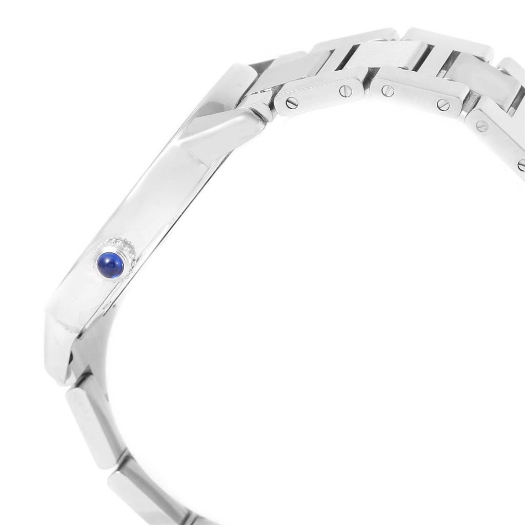 Cartier Ronde Solo XL Automatic Steel Mens Watch W6701011. Automatic self-winding movement. Stainless steel case 42.0 mm in diameter. Circular grained crown set with the blue spinel cabochon. Scratch resistant sapphire crystal. Silvered opaline