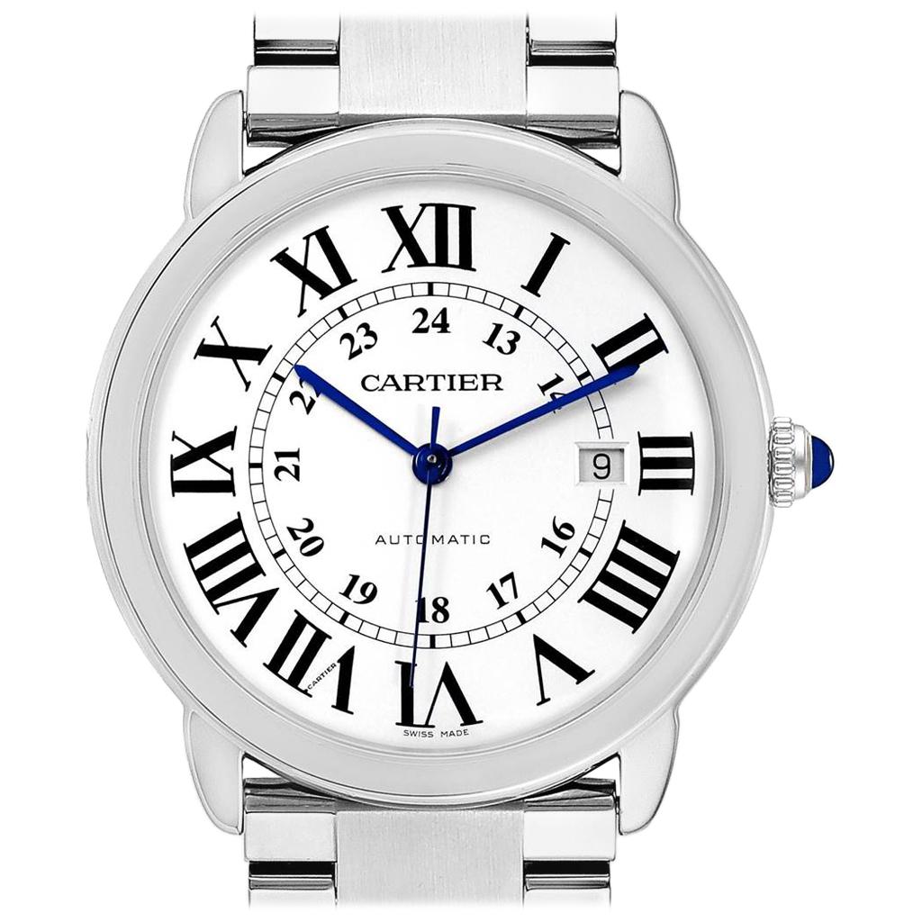 Cartier Ronde Solo XL Automatic Steel Men's Watch W6701011 For Sale