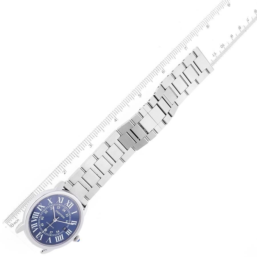 Cartier Ronde Solo XL Blaues Zifferblatt Automatik-Stahl-Herrenuhr WSRN0023 5