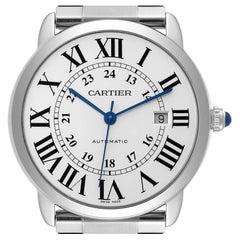 Cartier Ronde Solo XL Silver Dial Automatic Mens Watch W6701011 Box Papers