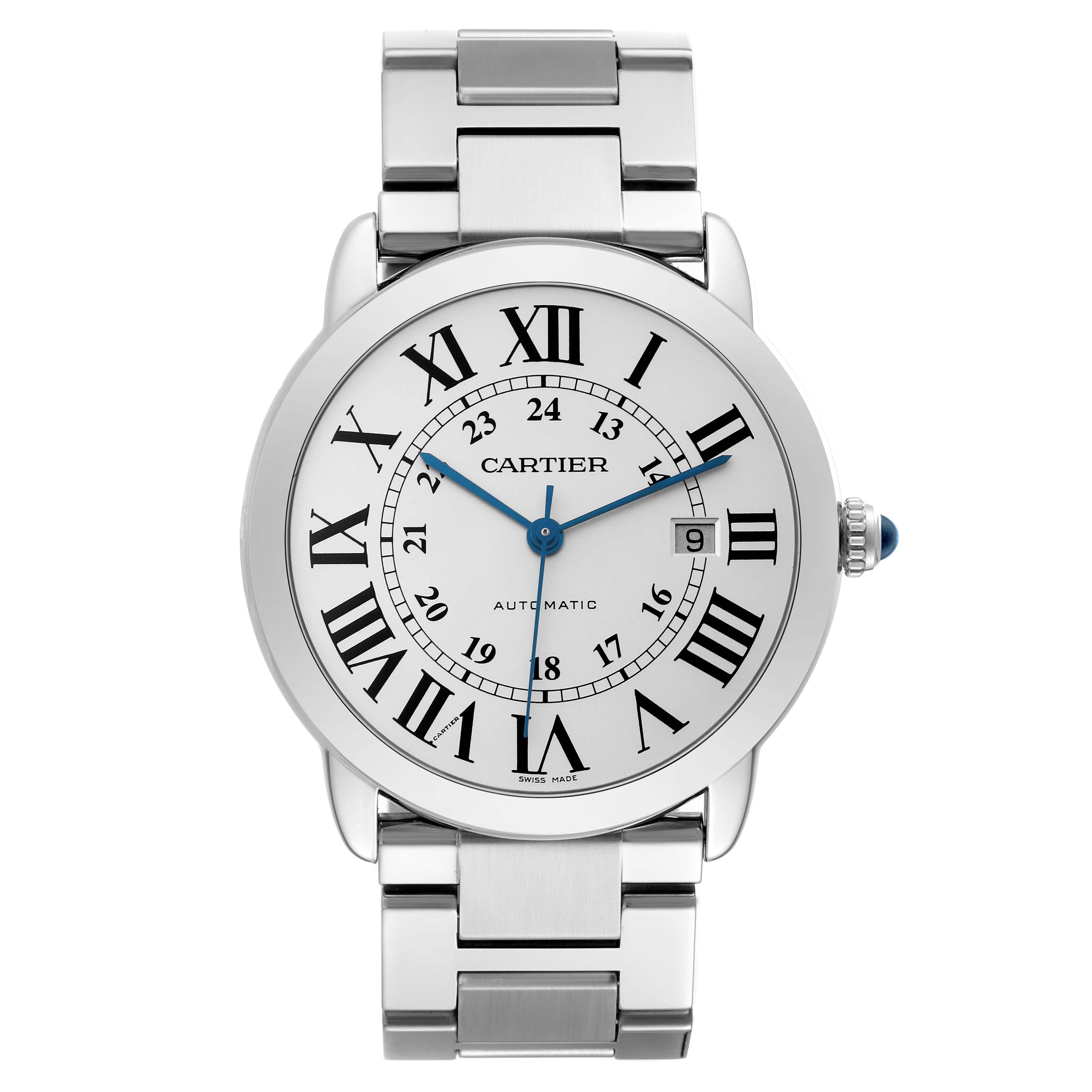 Cartier Ronde Solo XL Montre automatique en acier pour hommes W6701011 Excellent état - En vente à Atlanta, GA