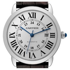 Montre pour hommes Cartier Ronde Solo XL avec cadran argenté automatique WSRN0022
