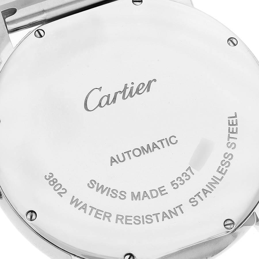 Cartier Montre Ronde Solo XL avec cadran automatique en acier et cadran argenté avec carte boîte W6701011 2