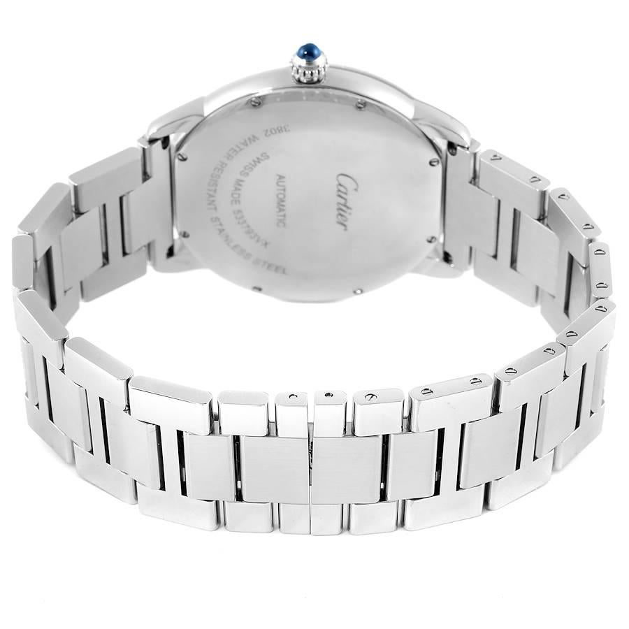 Cartier Montre Ronde Solo XL avec cadran automatique en acier et cadran argenté avec carte boîte W6701011 3