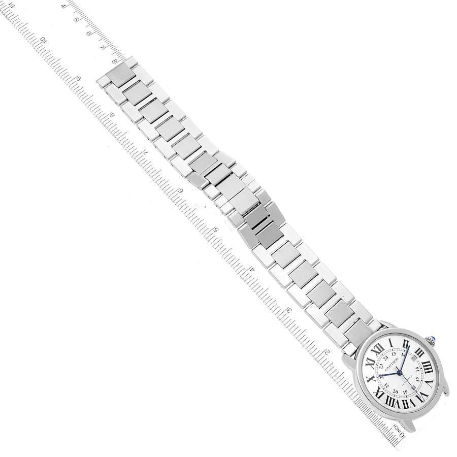 Cartier Montre Ronde Solo XL avec cadran automatique en acier et cadran argenté avec carte boîte W6701011 4