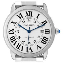 Cartier Ronde Solo XL Silver Dial Automatic Steel Watch W6701011 Box Card