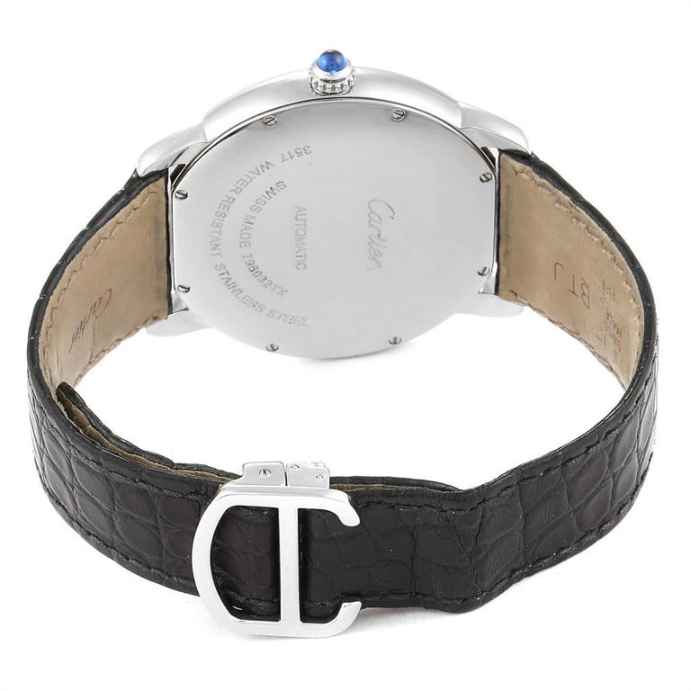 Cartier Ronde Solo XL Silver Dial Black Strap Men's Watch ...