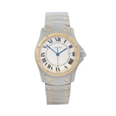 Cartier Ronde Stainless Steel and 18 Karat Yellow Gold Womens