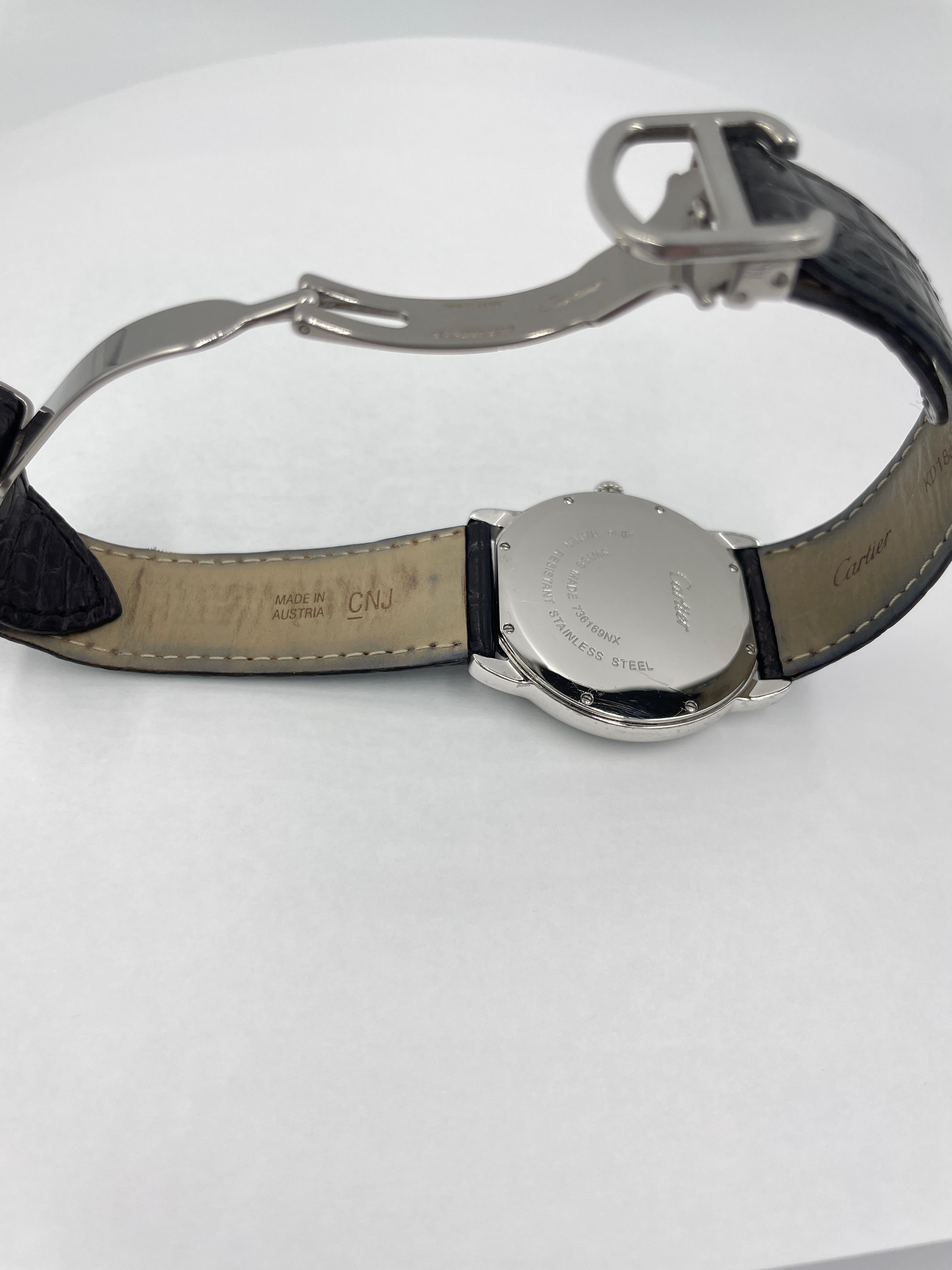Cartier Rondo Diamant-Stahluhr mit Diamanten 4