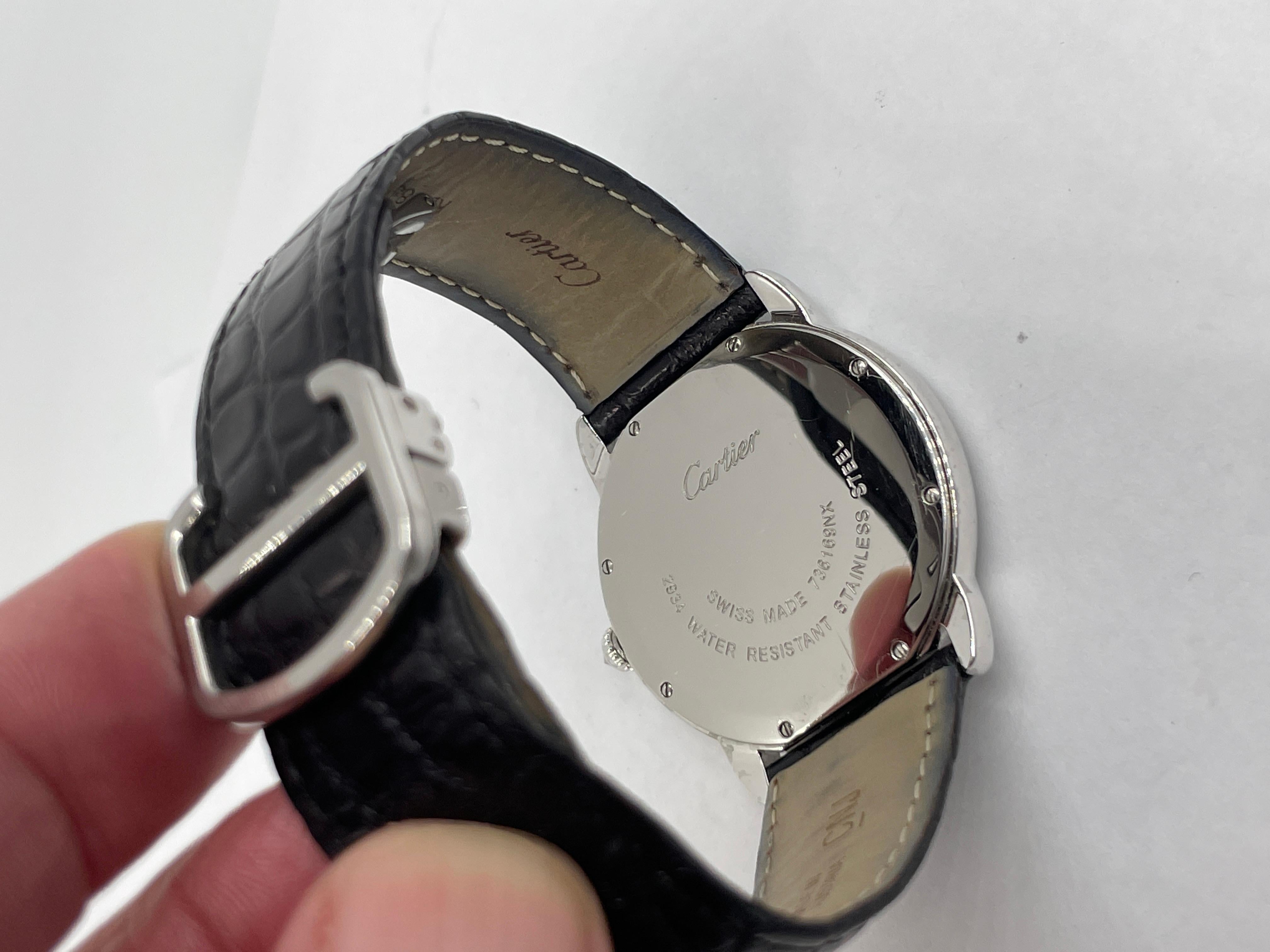 Cartier Rondo Diamant-Stahluhr mit Diamanten 2