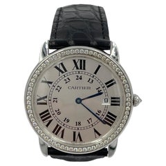 Montre Cartier Rondo en acier avec diamants
