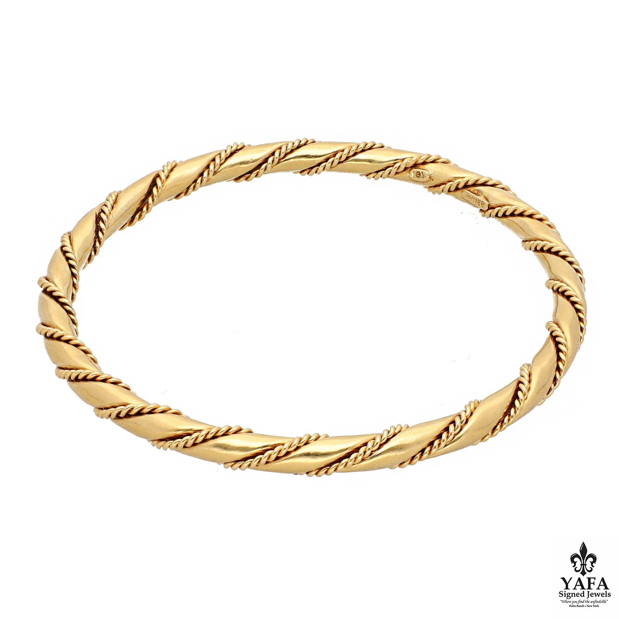Women's or Men's CARTIER Rope Chain Twisted Bangle For Sale