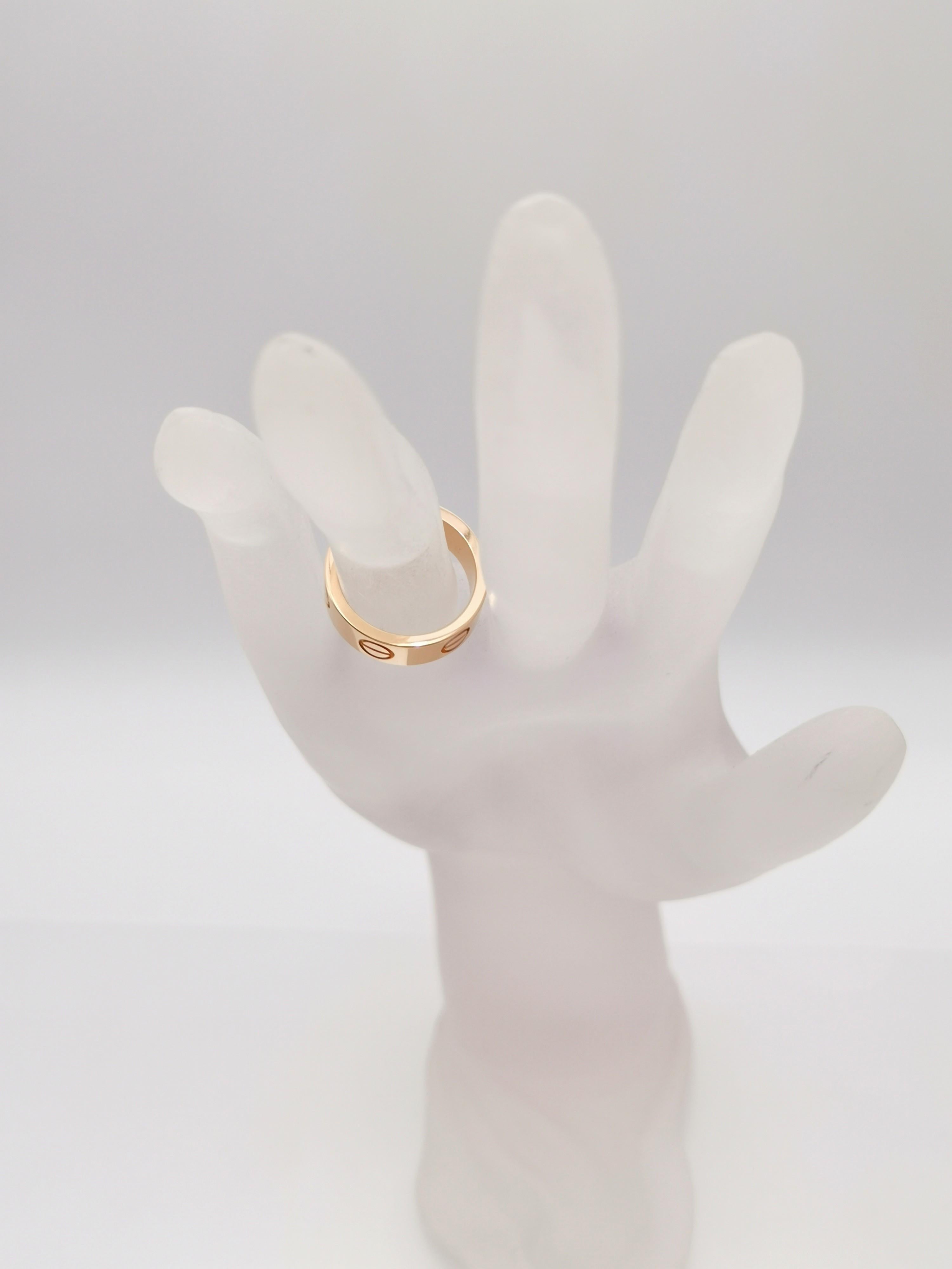 Women's or Men's Cartier Rose Gold 1P Diamond Love Ring