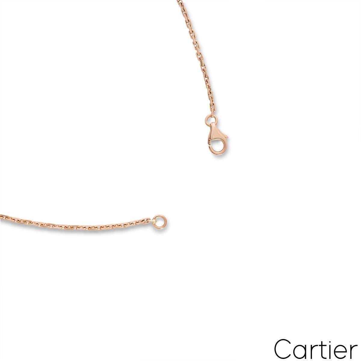 Women's Cartier Rose Gold 3 Diamond Love Necklace B7014700