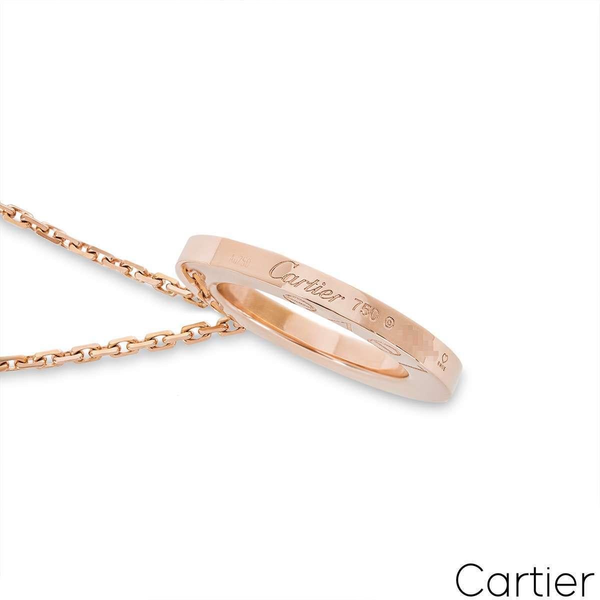 Cartier Rose Gold 3 Diamond Love Necklace B7014700 1