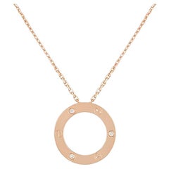 Cartier Rose Gold 3 Diamond Love Necklace B7014700