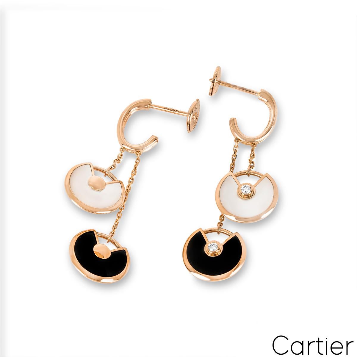 Round Cut Cartier Rose Gold Amulette De Cartier XS Earrings B8301251