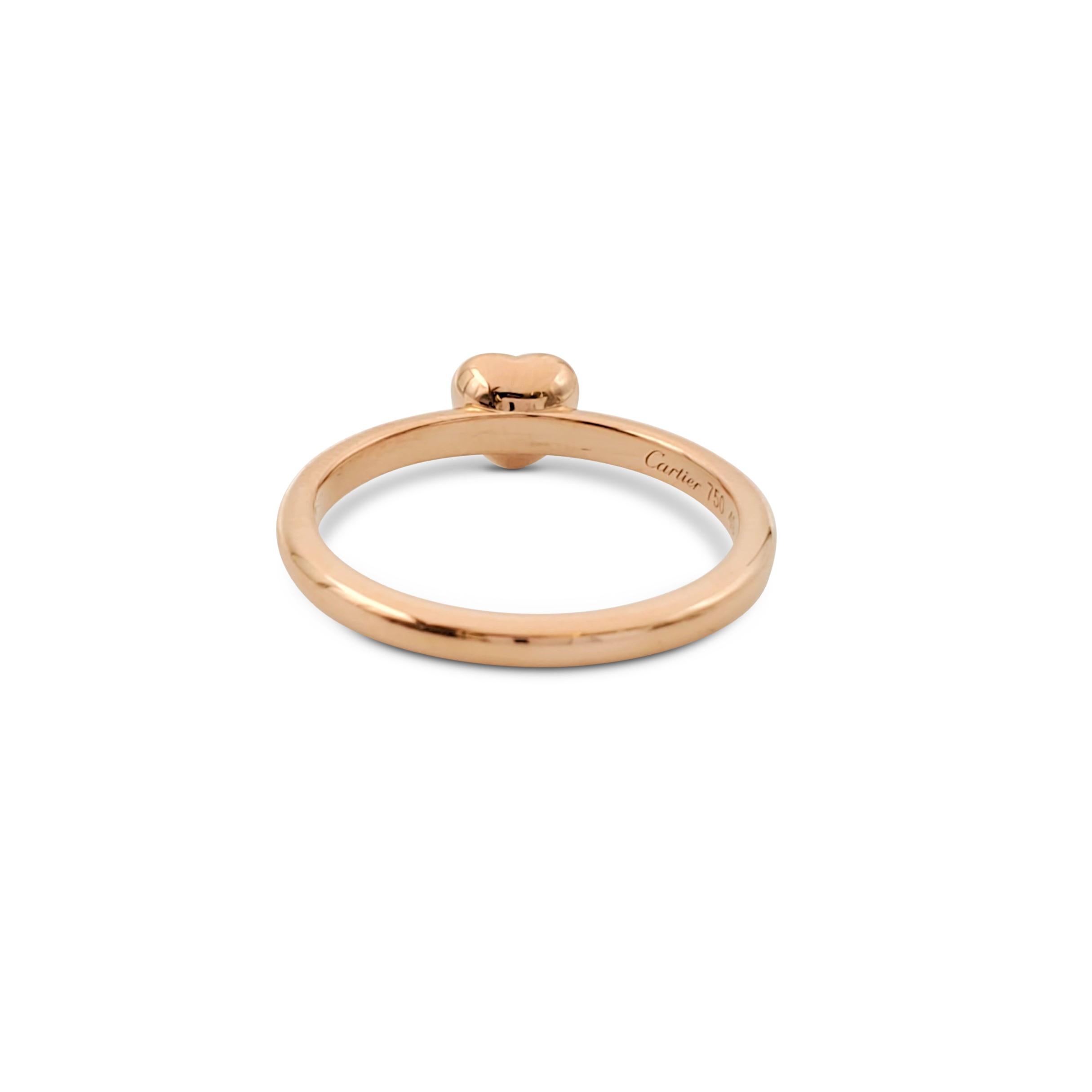 Cartier Rose Gold and Diamond Solitaire Ring In Excellent Condition In New York, NY