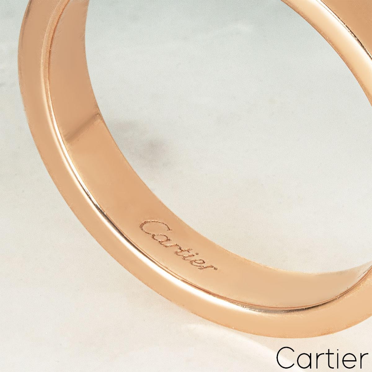 Cartier Rose Gold C de Cartier Diamond Wedding Ring Size 50 B4086400 For Sale 2