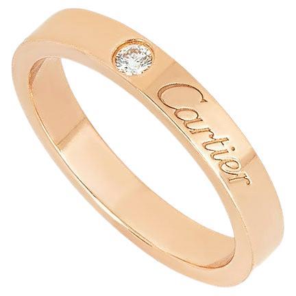 Cartier C de Cartier, bague de mariage en or rose avec diamants, taille 50 B4086400 en vente