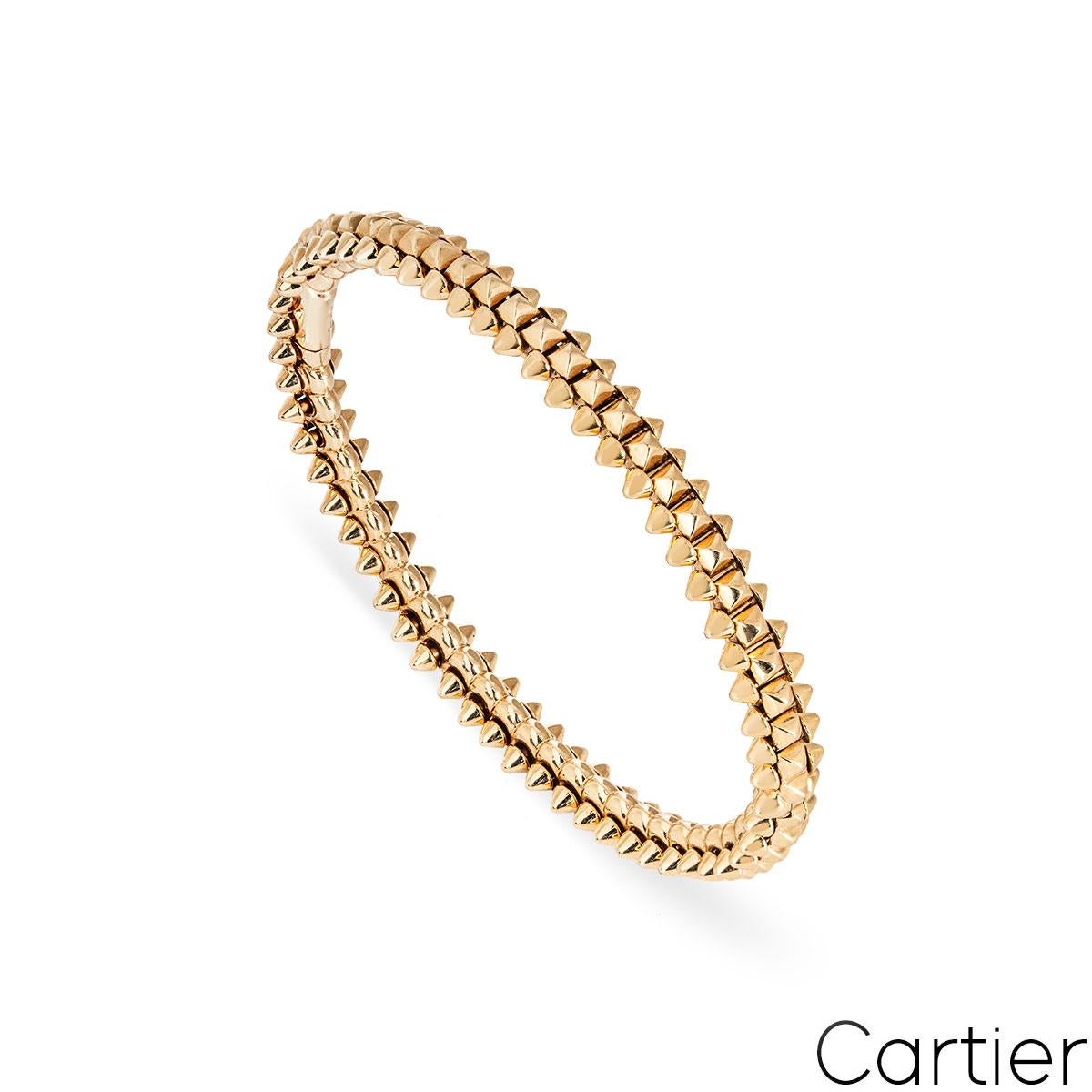 An 18k rose gold bracelet, from Cartier's Clash de Cartier collection. The bracelet's design is composed of a studded style centre, complemented by smaller studs all the way around. The clasp operates with a simple lift and push system on the hinge.