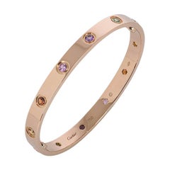 Cartier Rose Gold Coloured Stones Love Bracelet Size 16 B6036516