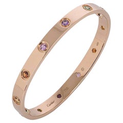 Cartier Bracelet d'amour en or rose et pierres de couleur, taille 19 B6036519