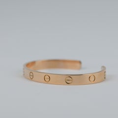 Cartier Rose Gold Cuff Love Bracelet Size 17