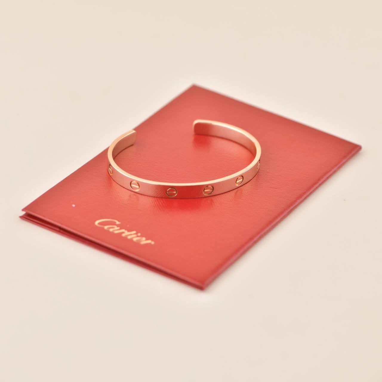 Cartier Rose Gold Cuff Love Bracelet Size 18 1
