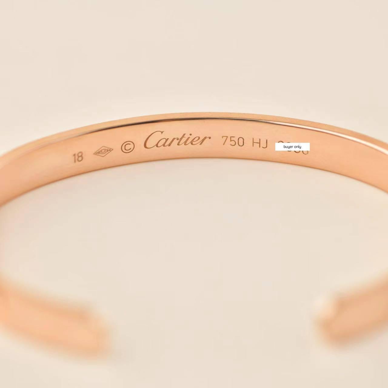 Cartier Rose Gold Cuff Love Bracelet Size 18 2