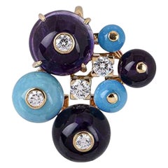 Cartier Rose Gold Delices De Goa Multi-Gem and Diamond Pendant
