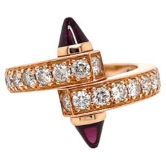Cartier Menotte-Ring aus Roségold, Diamant und rosa Turmalin