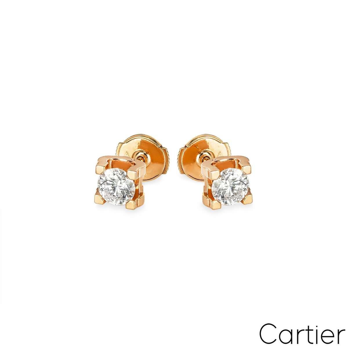 Orecchini Cartier in oro rosa con diamanti C de Cartier 1,21ct TDW XXX N8502300 In condizioni ottime a London, GB