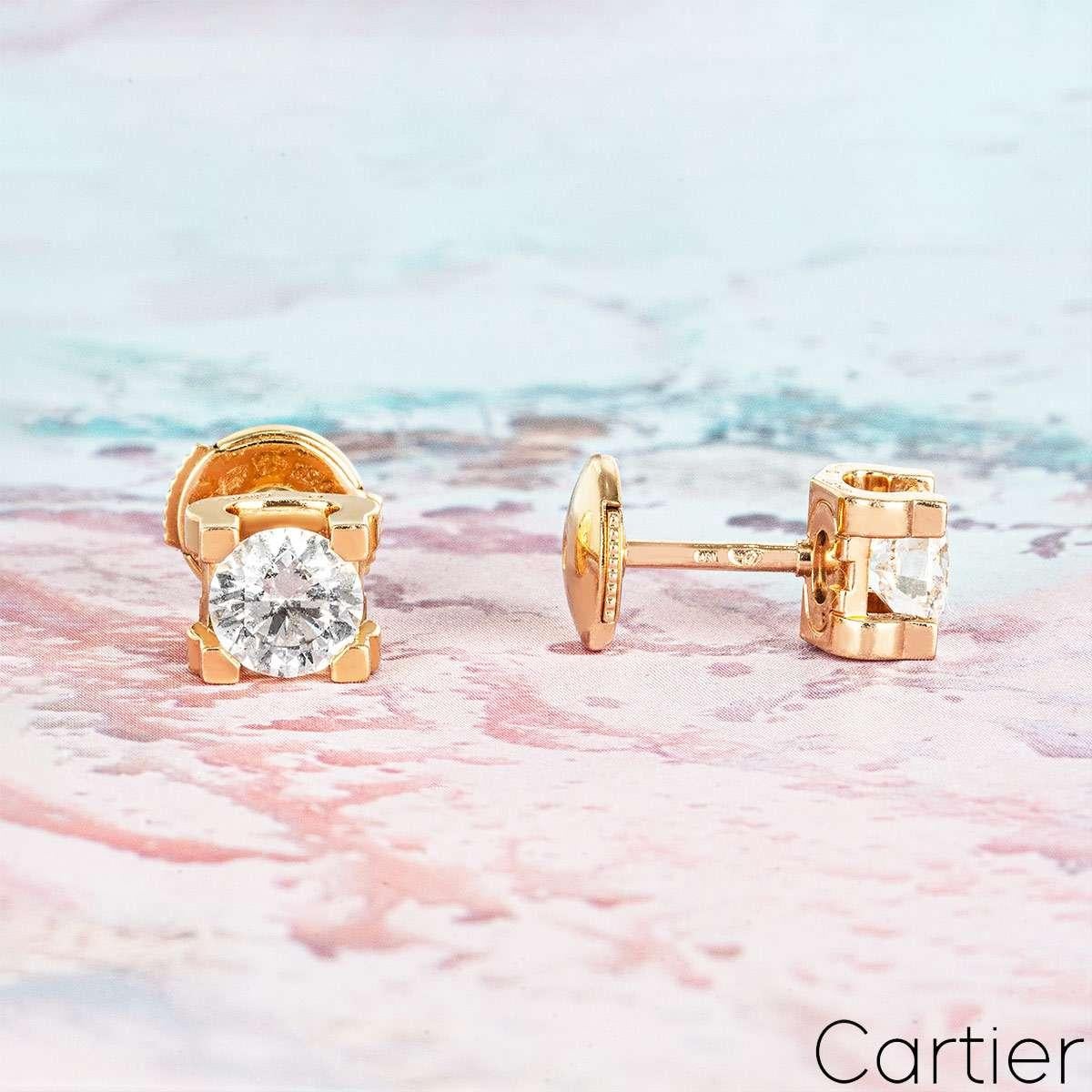 Orecchini Cartier in oro rosa con diamanti C de Cartier 1,21ct TDW XXX N8502300 1