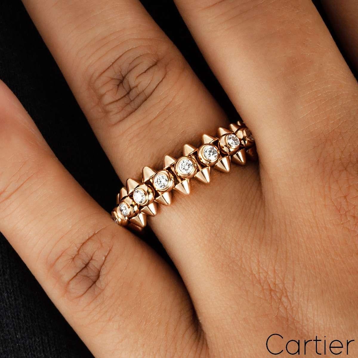 Cartier Rose Gold Diamond Clash de Cartier Ring Size 53 N4765400 For Sale 1