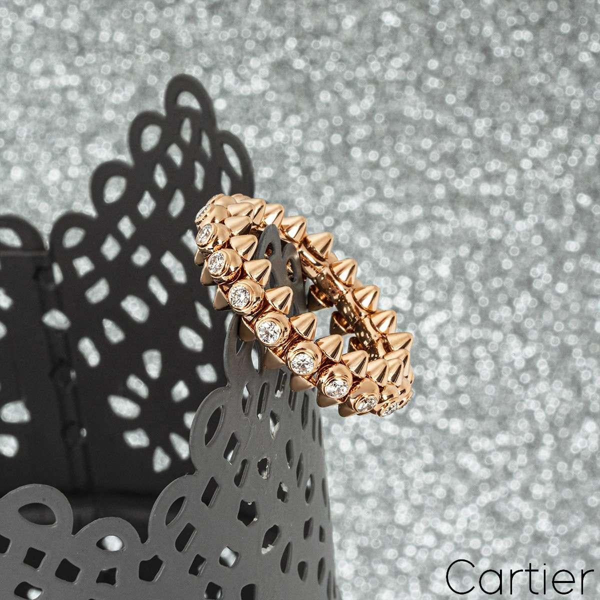 Cartier Rose Gold Diamond Clash de Cartier Ring Size 53 N4765400 For Sale 2