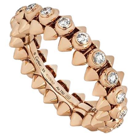 Cartier Rose Gold Diamond Clash de Cartier Ring Size 53 N4765400 For Sale
