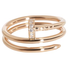 Cartier Rose Gold Diamond Double Small Model Juste Un Clou Ring