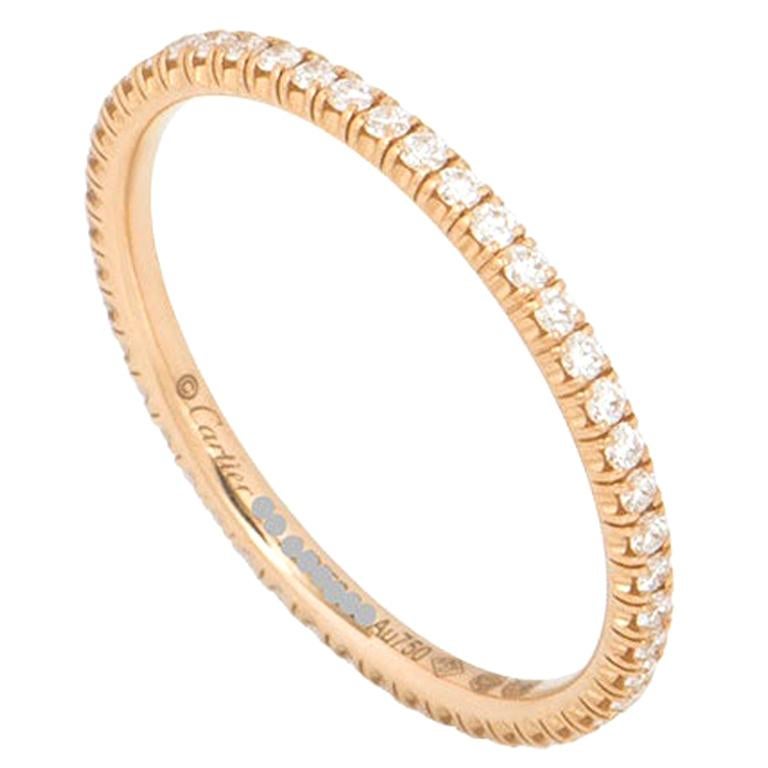 Cartier Rose Gold Diamond Etincelle Wedding Ring B4210551 at 1stDibs