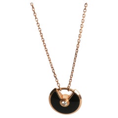 Cartier Rose Gold Diamond Extra Small Model Amulette Necklace